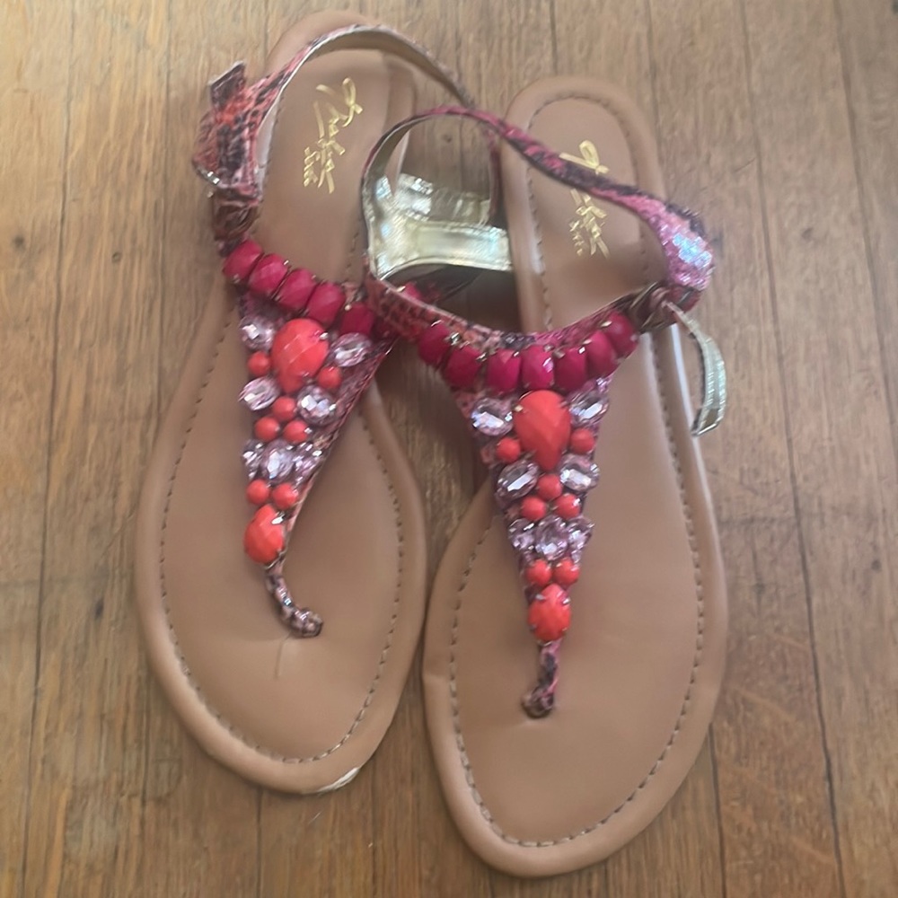 Bright pink sandals
